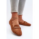 Boto Shiny Women's Loafers With Chain Camel Aredilla | Shoptok.si