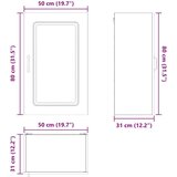vidaXL Stenska kuhinjska omarica Visok sijaj bela 50 x 31 x 80 cm | Shoptok.si