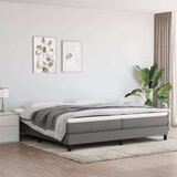  Box spring postelja z vzmetnico temno siva 200x200 cm blago, (20723721) Cene