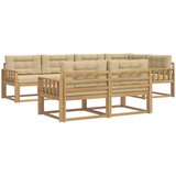  Set vanjskih sofa s jastukom 6 pcs Bijela i bež Poliester | Eponuda.com