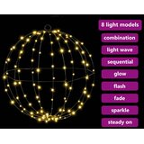  Lopta 2 kom. Topla bijela 50 x 50 x 52 cm Metal 320 LED lampica | shoptok.hr
