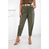 Kesi Włoski Summer Punto trousers with leg closure khaki Cene