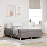 vidaXL Krevet s opruga kutije Taupe i bijela 160 x 200 cm tkanina | shoptok.hr