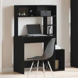 vidaXL Radni stol s policama crni 100x45x140 cm konstruirano drvo | shoptok.hr