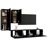  Komplet TV omaric 4-delni črna iverna plošča, (20912835) | Shoptok.si