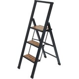 Wenko Črna zložljiva lestev iz aluminija z nedrsečimi trakovi Stepladder III. Cene