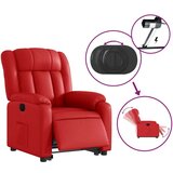  Električni naslonjač na podizanje umjetna koža crveni - Crvena 1 Električno guranje unatrag Ne | shoptok.hr