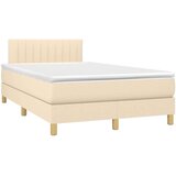  Krevet s oprugama i madracem krem 120 x 200 cm od tkanine | shoptok.hr