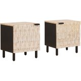  Noćni ormar 2 pcs Bijelo 40 x 33 x 46 cm Čvrsto drvo manga | shoptok.hr
