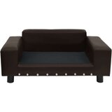  Sofa za pse smeđa 81 x 43 x 31 cm od pliša i umjetne kože | shoptok.hr