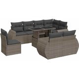 Maison Chic Seti vrtnega pohištva - Vrtna garnitura - Vrtni pohištvo set 9-delna z blazinami siv poli ratan, (21796951) | Shoptok.si
