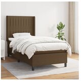  Box spring postelja z vzmetnico temno rjava 100x200 cm blago | Shoptok.si