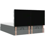 vidaXL Otomanski posteljni okvir z vzmetnicami siv 200x200 cm blago | Shoptok.si