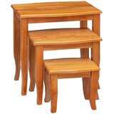  Nesting stranske mize 3 pcs Naravna Masivni mahagonijev les, (5000201823) | Shoptok.si