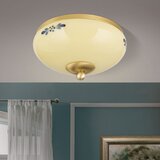 Orion plafonsko svetlo landhaus 1xE27/60W/230V, prečnik 21 cm, mesing/bež/plava | Eponuda.com