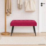  Klupa s gumbastim tkanjem Vinska crvena 80 x 40 x 46 cm Baršun | shoptok.hr