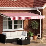  Električna retraktabilna tenda Crvena i bijela 3,5 x 2,5 m | shoptok.hr