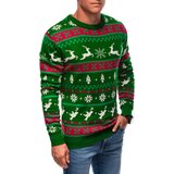 Edoti Men's Norwegian winter sweater with reindeer - green | Shoptok.si