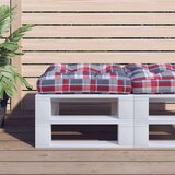  Blazina za palete rdeča karirasta 58x58x10 cm blago, (21416308) | Shoptok.si