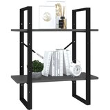 Ormarić za knjige s 2 razine sivi 60x30x70 cm konstruirano drvo | Eponuda.com