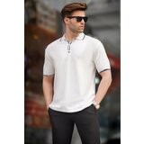 Madmext White Polo Neck Men's T-Shirt 6877 cene