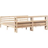  Okvir kreveta s uzglavljem 200 x 200 cm od masivne borovine | shoptok.hr