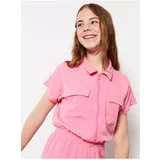 LC Waikiki Lcw Kids Shirt Collar Basic Short Sleeve Girls' Overalls