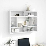 Maison Chic Stenska polica - Viseča Polica visok sijaj bela 75x16x55 cm inženirski les, (21793763) | Shoptok.si