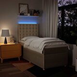  Okvir kreveta s oprugama i madrac krem 80x200 cm od tkanine | shoptok.hr