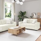 vidaXL Set sofe 3 pcs Krema 221 x 80 x 80 cm Baršun u