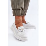 S. BARSKI White Women's Leather Moccasins with Platform S.Barski LR720 | Shoptok.si