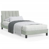 vidaXL Okvir za krevet s uzglavljem svjetlosivi 90x200 cm baršunasti | shoptok.hr