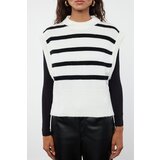 Trendyol Ecru Striped Crew Neck Knitwear Sweater | shoptok.hr