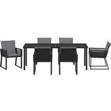  Vrtni set za objed 7 pcs Crna Čelik s prahom premazan | shoptok.hr