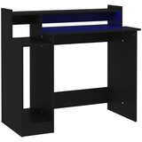 Radni stol s LED svjetlima crni 97x45x90 cm konstruirano drvo | Shoptok.si