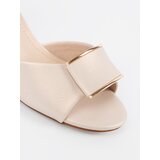 Sergio Leone Women's heeled sandals with an open heel light beige | shoptok.hr
