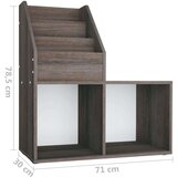 vidaXL Otroško stojalo za revije sivo in sonoma hrast 71x30x78,5 cm | Shoptok.si