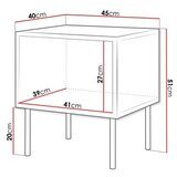  SET od 2 noćna stočića CORTINA 51x45 cm crne boje | Eponuda.com