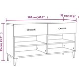 Ormarić za cipele dimljeni hrast 102x35x55 cm konstruirano drvo | shoptok.hr