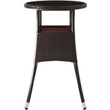  Vrtni stol Ø 60 x 75 cm od kaljenog stakla i poliratana smeđi | shoptok.hr