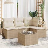 5-dijelni vrtni set sofa s jastucima bež od poliratana | shoptok.hr