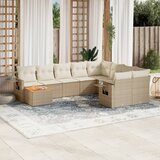  10-dijelni set vrtnih sofa s jastucima bež od poliratana | shoptok.hr