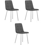 KARA stolica - tamno sivi baršun / kromirane noge x 3 | shoptok.hr