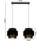  Visilica na sajli NESS 2xE27/60W/230V crna | Eponuda.com