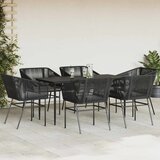  7-dijelni vrtni blagovaonski set s jastucima, crno | shoptok.hr