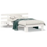 vidaXL Konstrukcija postelje Bela 75 x 190 cm Masivno borovo les | Shoptok.si