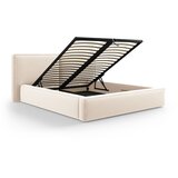 Cosmopolitan Design Krem baršunasti tapecirani bračni krevet s prostorom za odlaganje s podnicom 180x200 cm Arendal – | shoptok.hr