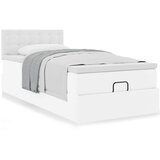vidaXL Otomanski posteljni okvir z vzmetnico bel 90x190 cm um. usnje, (21611235) | Shoptok.si