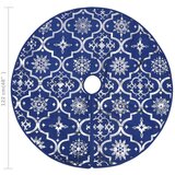 vidaXL Luksuzna podloga za božićno drvce s čarapom plava 122cm tkanina | shoptok.hr