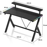 Huzaro hero 1.9 crni rgb gaming sto 120x60cm | Eponuda.com